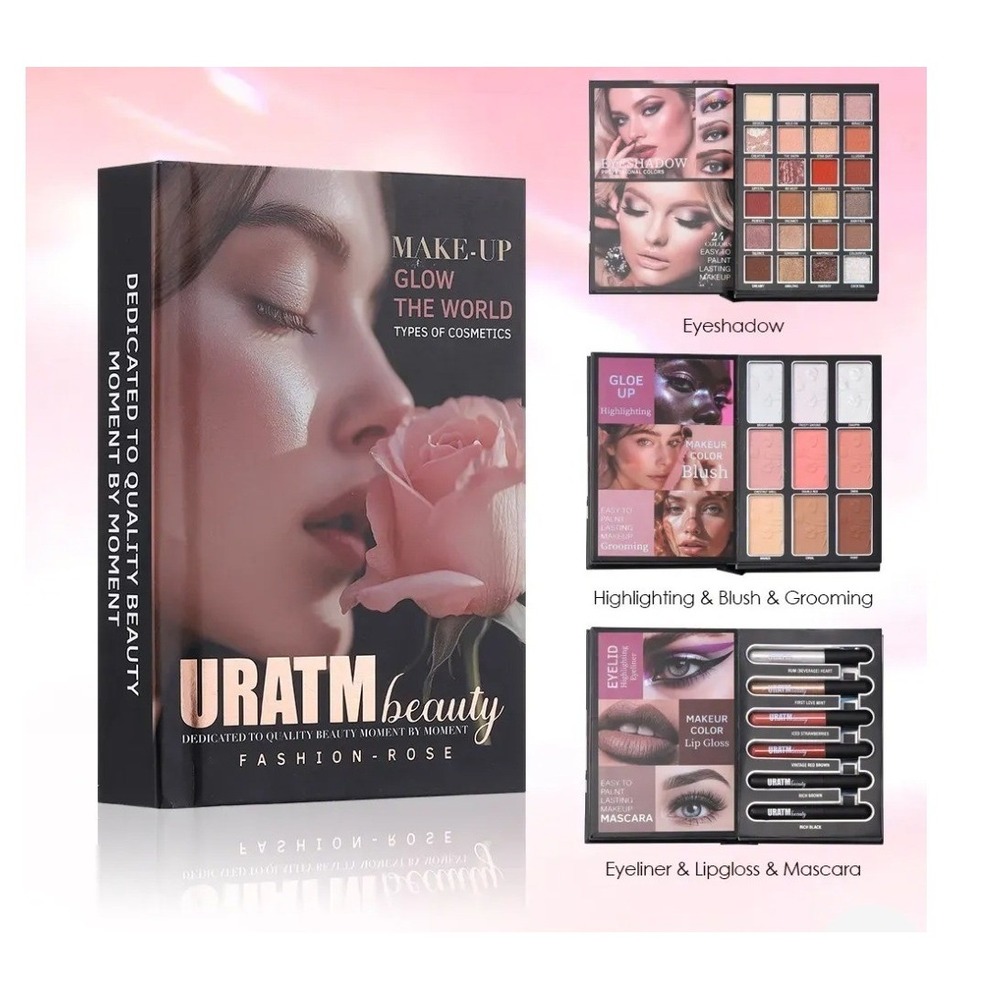 URATM Beauty Fashion Rose All-in-One Makeup Palette Book NEW